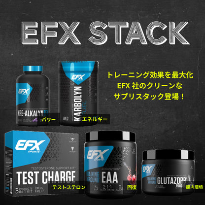 EFX スタック - Karbolyn Fuel / KRE ALKALYN EFX / トレーニンググラウンド EAA / グルタゾールブ / テストチャージキット